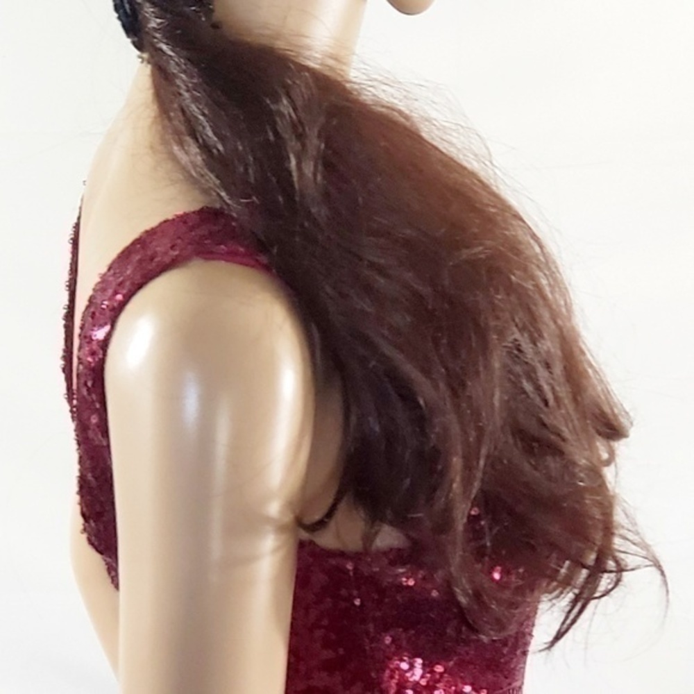 Crystal Doll Ruby Red Sequined Mini - image 3